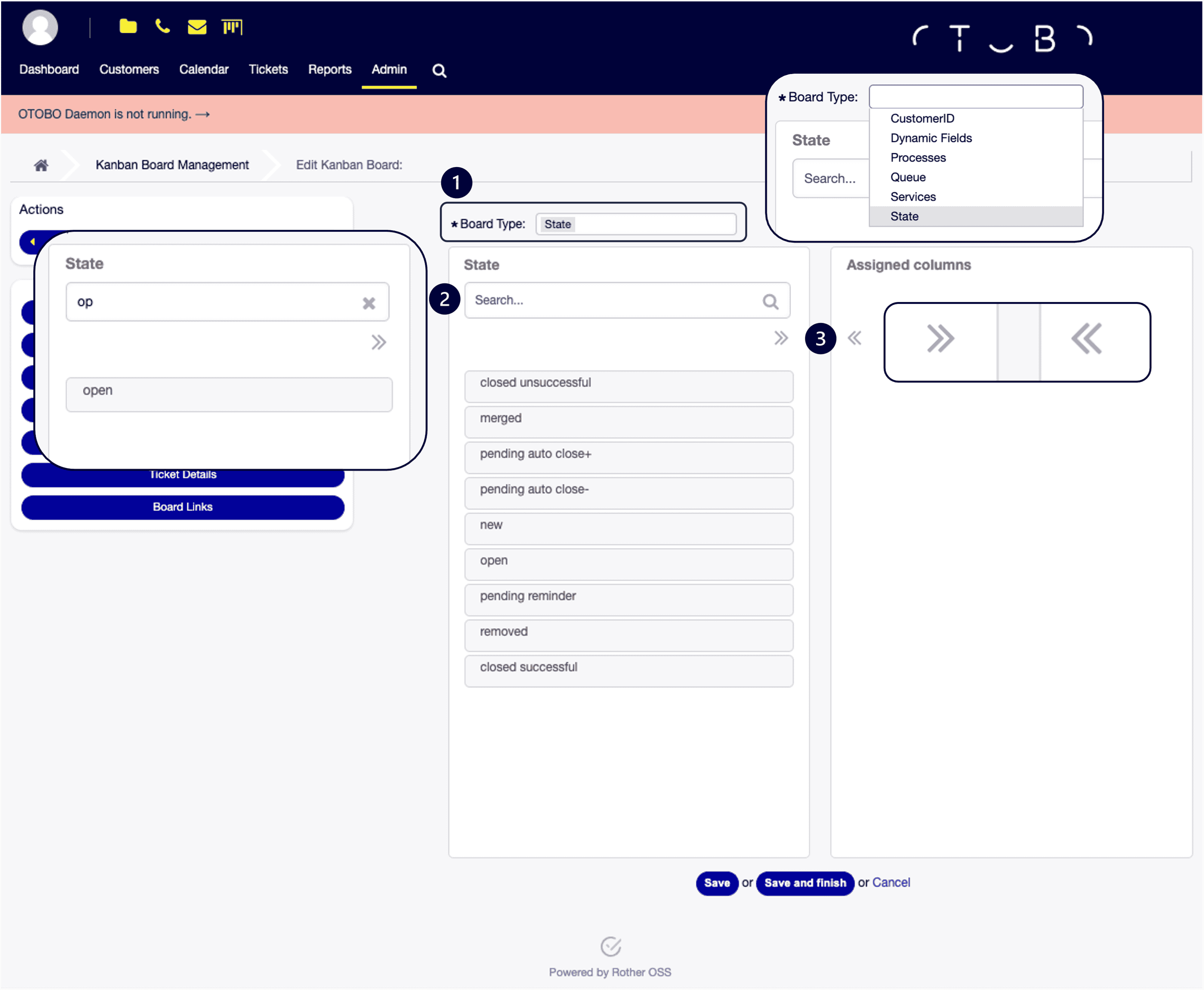 Kanban-Spalteneinstellungen